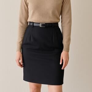 Vintage 90s Women's 6 Black Wool Pencil Skirt Anne Klein II Lined